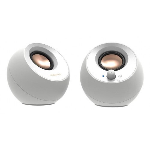 Creative Pebble V3 Bluetooth-højtalere 2.0 - Hvid, 10 W