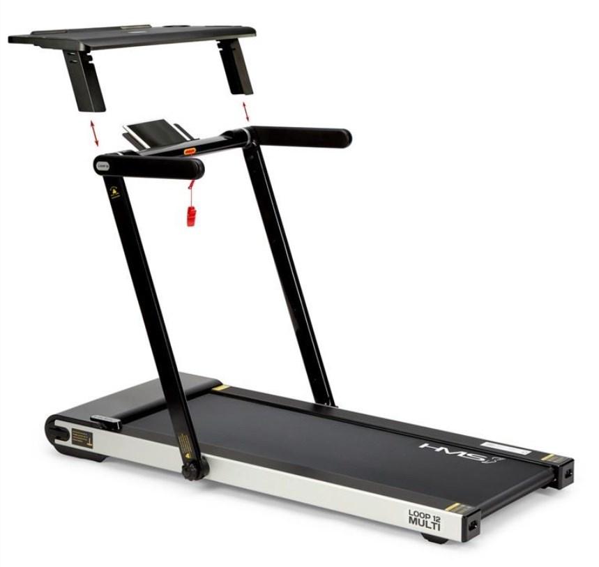 HMS LOOP12 MULTI løbebånd med skrivebord 1–12 km/t – sort