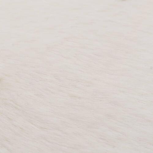Gulvtæppe 160 cm kunstig kaninpels cremefarvet