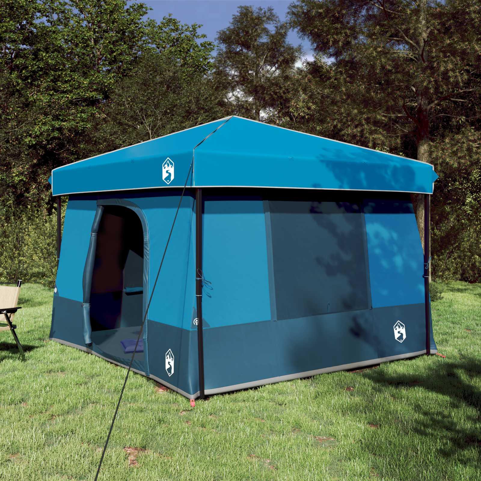 Camping Telt Sæt med tag 2 pcs Blå Taffeta og Stof