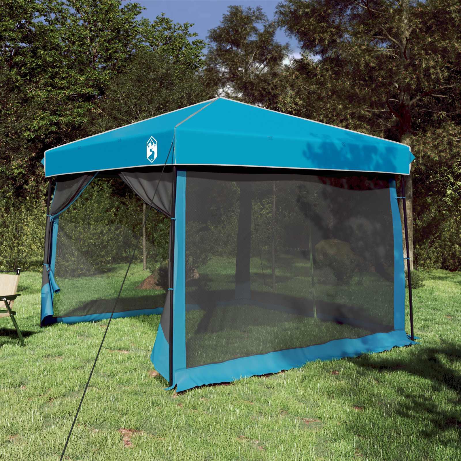 Camping Telt Sæt med tag 2 pcs Blå Taffeta og Stof