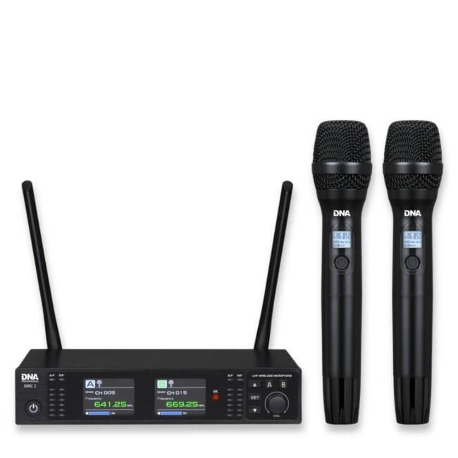 DNA Professional XMIC 2 - trådløst dual sæt med 2 håndholdte mikrofoner + receiver (518-542 MHz)