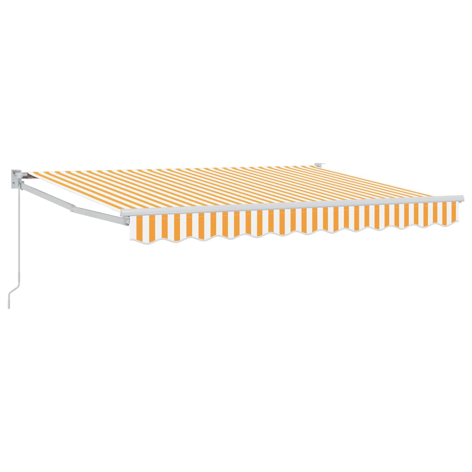 Foldemarkise Manuel Betjening 3x2,5 M Stof Aluminium Blå Hvid - Gul og hvid (hvid ramme) / 3,5 x 2 m