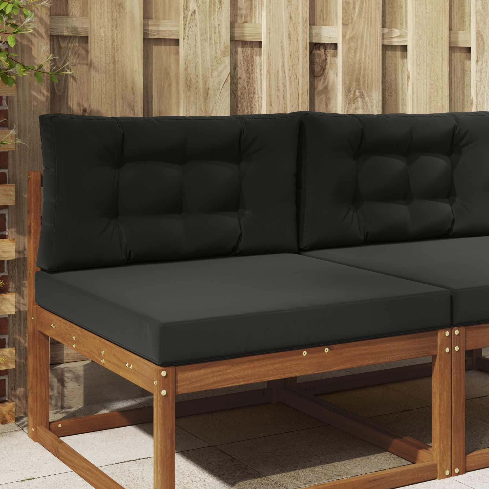 Udendørs Sofa Pude 2 stk Sort Polyester