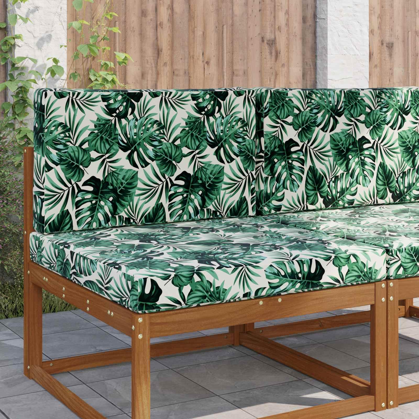 Udendørs Sofa Pude 2 stk Bladmønster Polyester