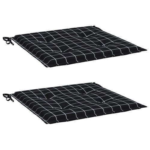 Hynder til havestol - 2 stk. 50 × 50 × 4 cm, oxfordstof, sort tern