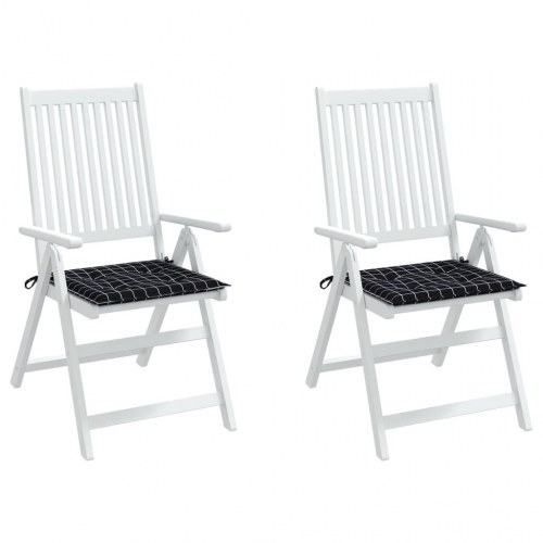 Hynder til havestol - 2 stk. 50 × 50 × 4 cm, oxfordstof, sort tern
