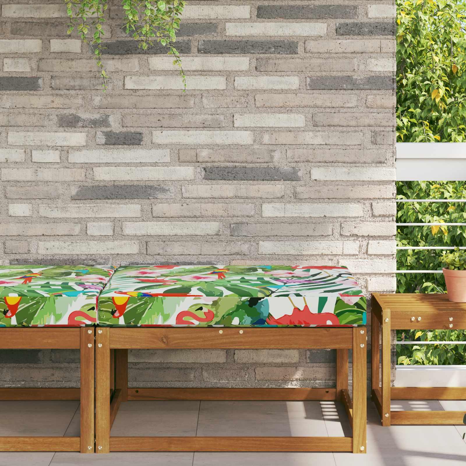 Udendørs sofa- og bænkepude - farverig 80 × 80 × 8 cm, polyester