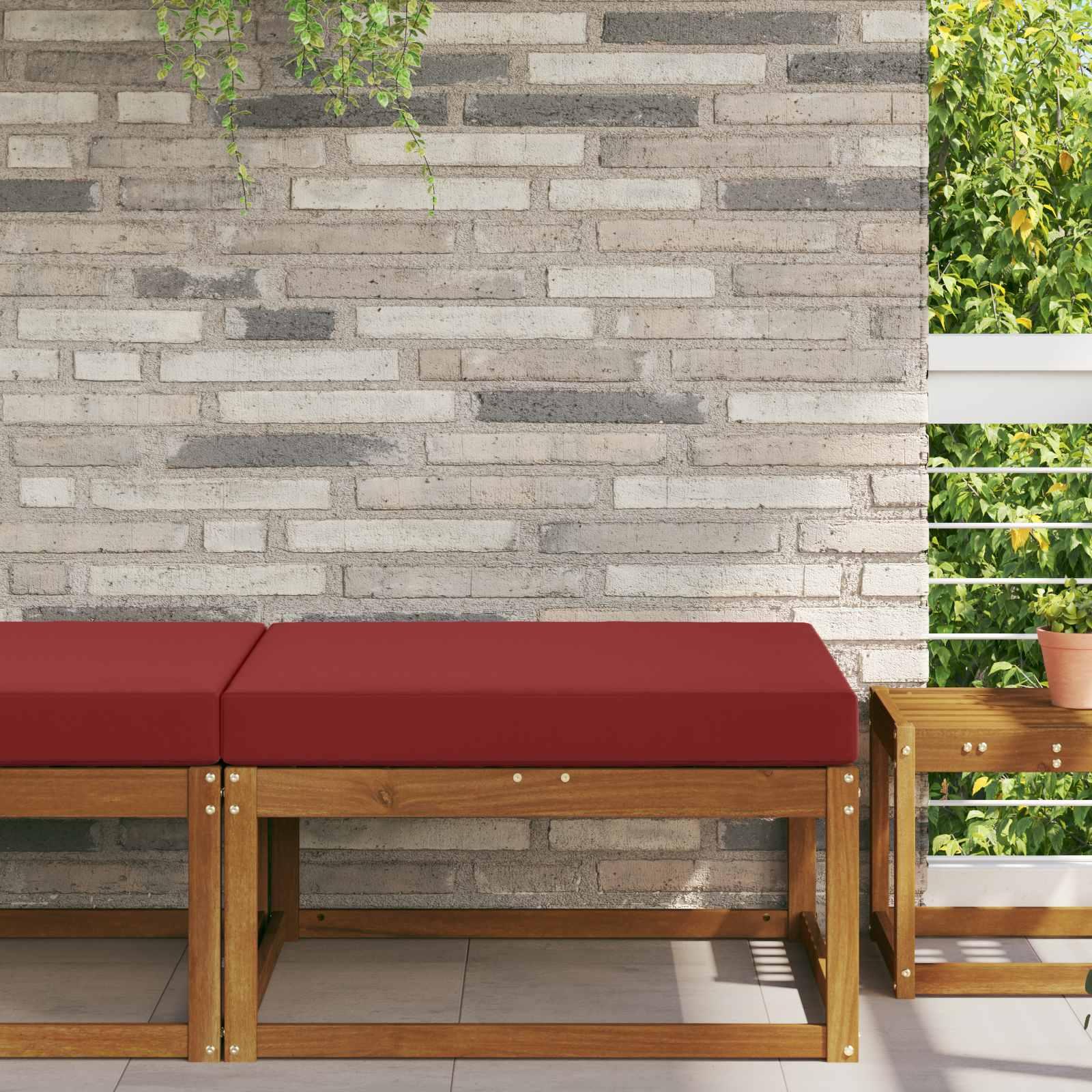Udendørs sofapude - vinrød 80 × 80 × 8 cm i polyester