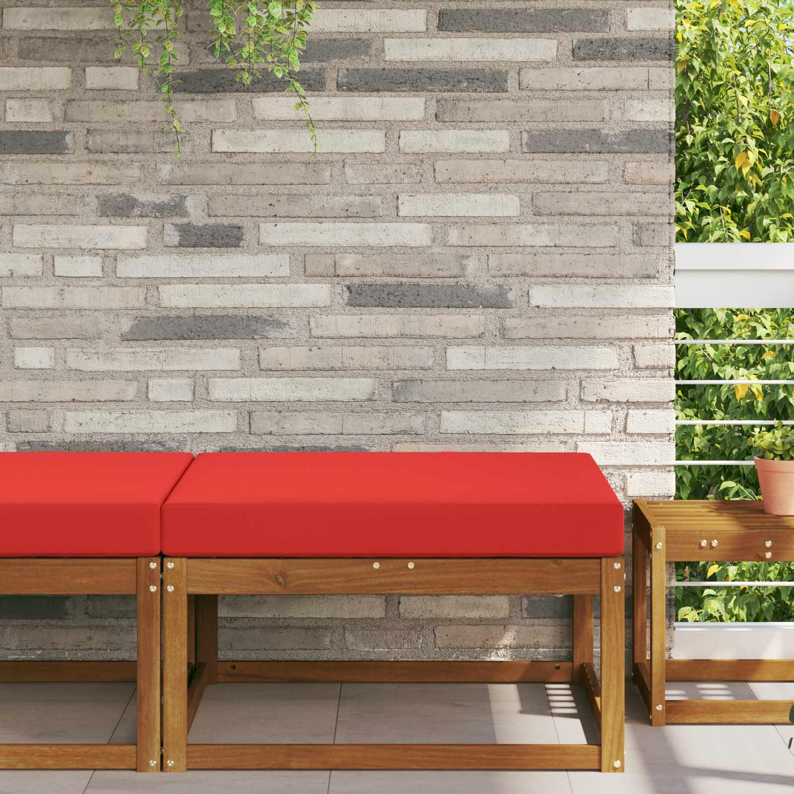 Udendørs Sofa Pude Rød 80 x 80 x 8 cm Polyester