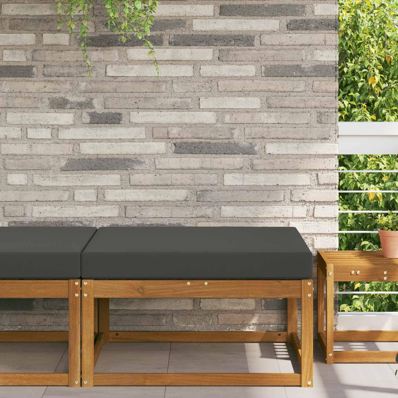 Udendørs Sofa Pude Antracit 80 x 80 x 8 cm Polyester