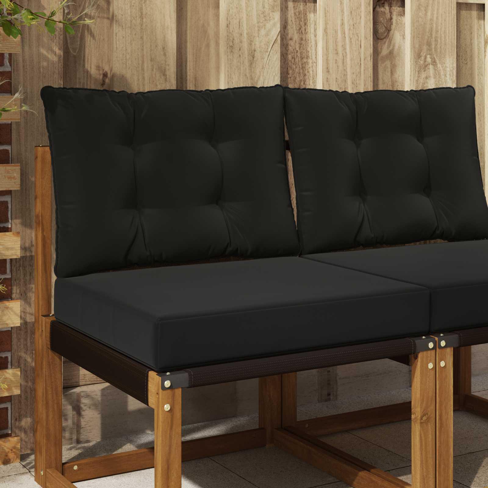Udendørs Sofa Pude 2 stk Sort Polyester