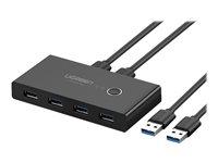 Ugreen USB 3.0 delingsswitch - 4-ports hub, sort billede