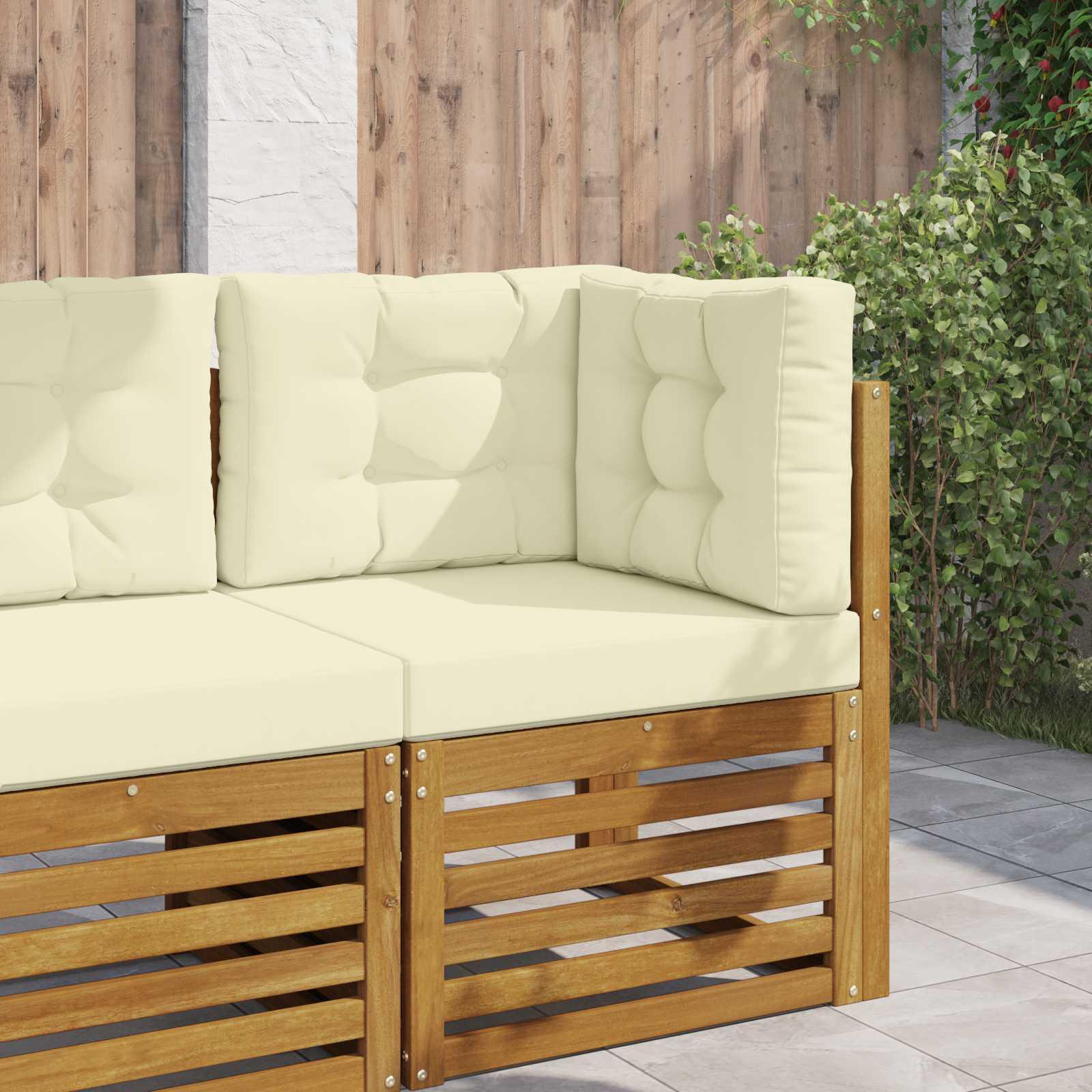 Udendørs Sofa Pude 3 stk Creme Polyester