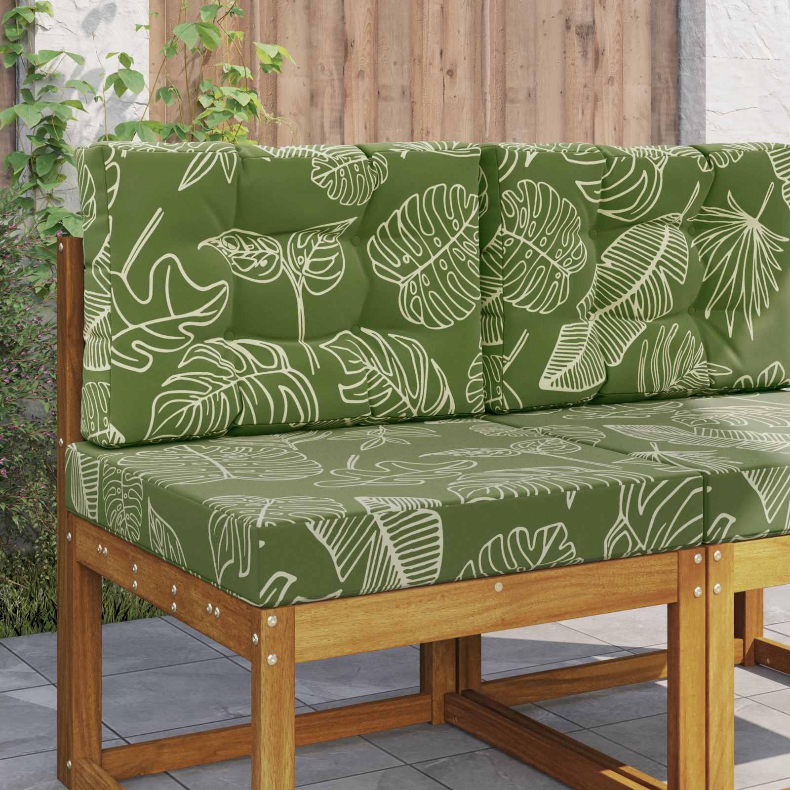 Udendørs Sofa Pude 2 stk Bladdesign Polyester