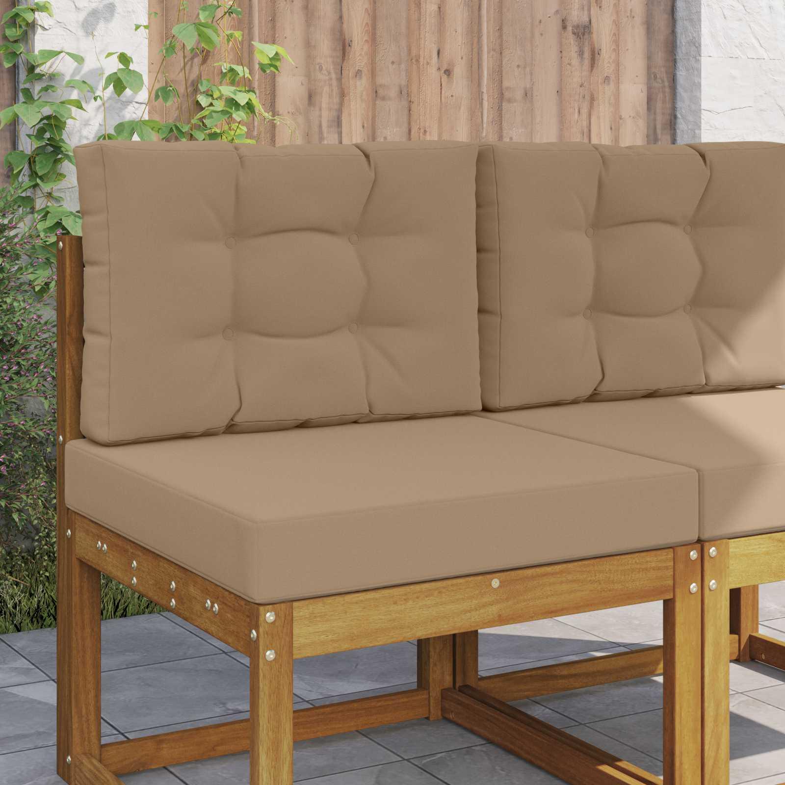 Udendørs Sofa Pude 2 stk Gråbrun Polyester