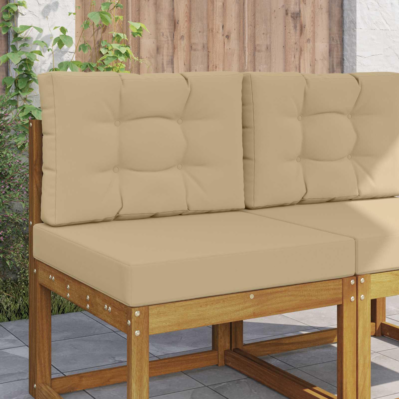 Udendørs Sofa Pude 2 stk Beige Polyester