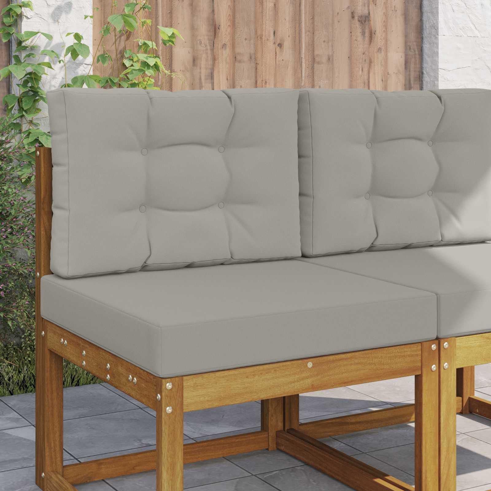 Udendørs Sofa Pude 2 stk Grå Polyester