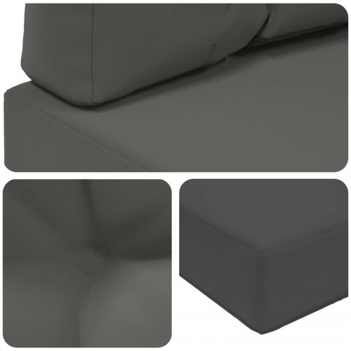 Udendørs sofapuder 2 stk - antracit polyester