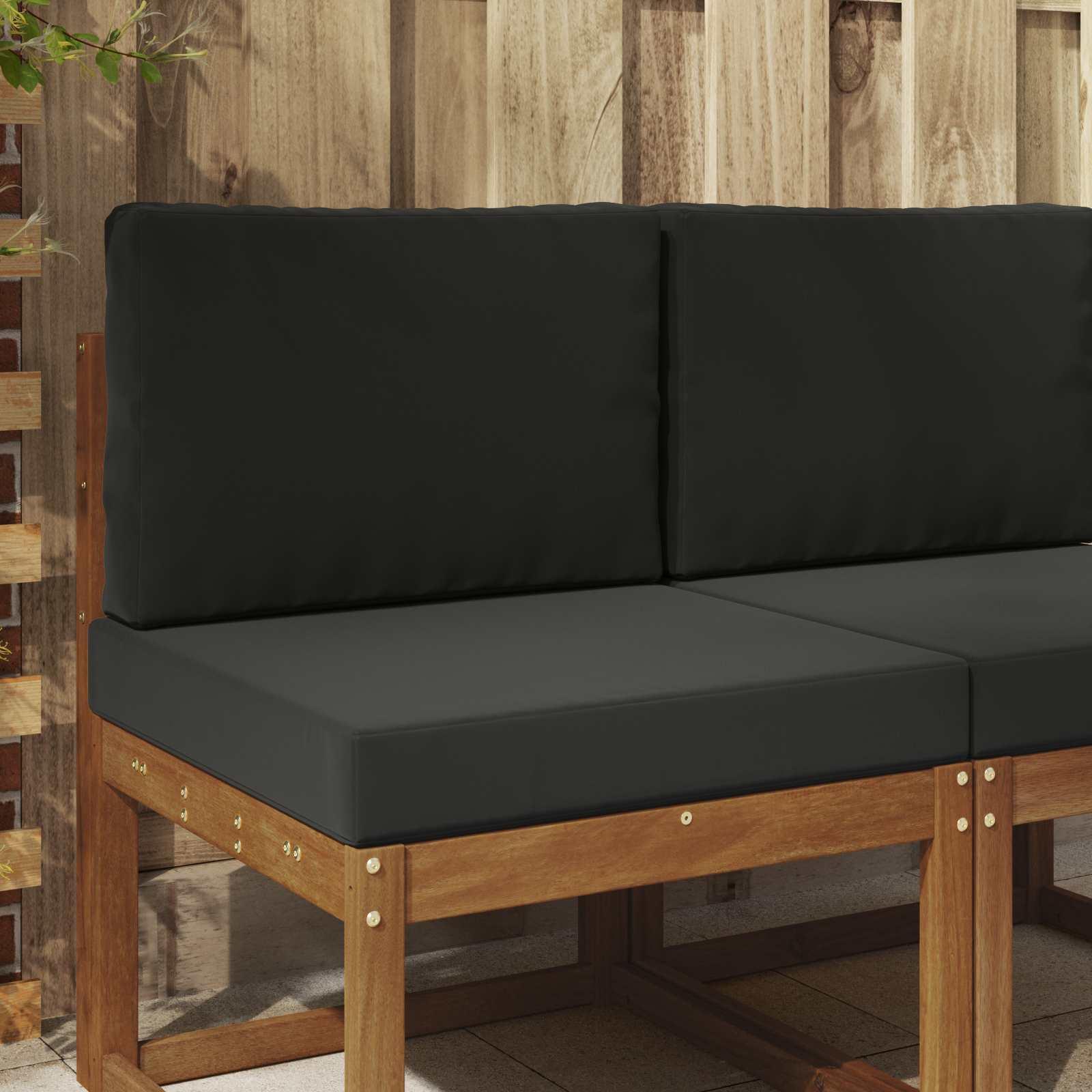 Udendørs Sofa Pude 2 stk Sort Polyester