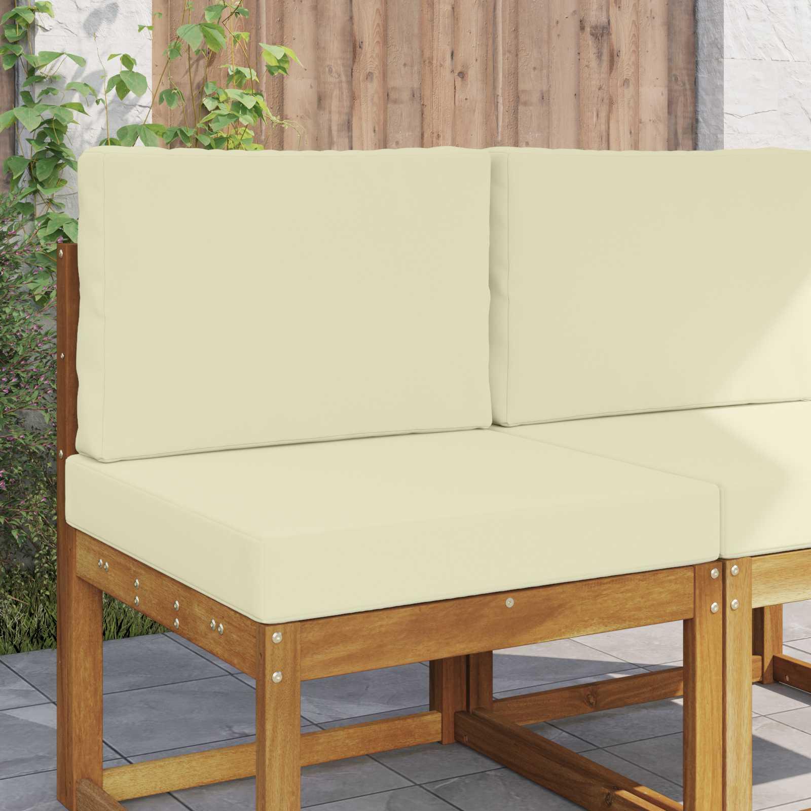Udendørs Sofa Pude 2 stk Creme Polyester