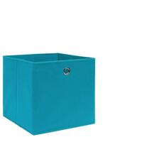 Opbevaringskasser 10 stk. 28x28x28 cm uvævet stof babyblå