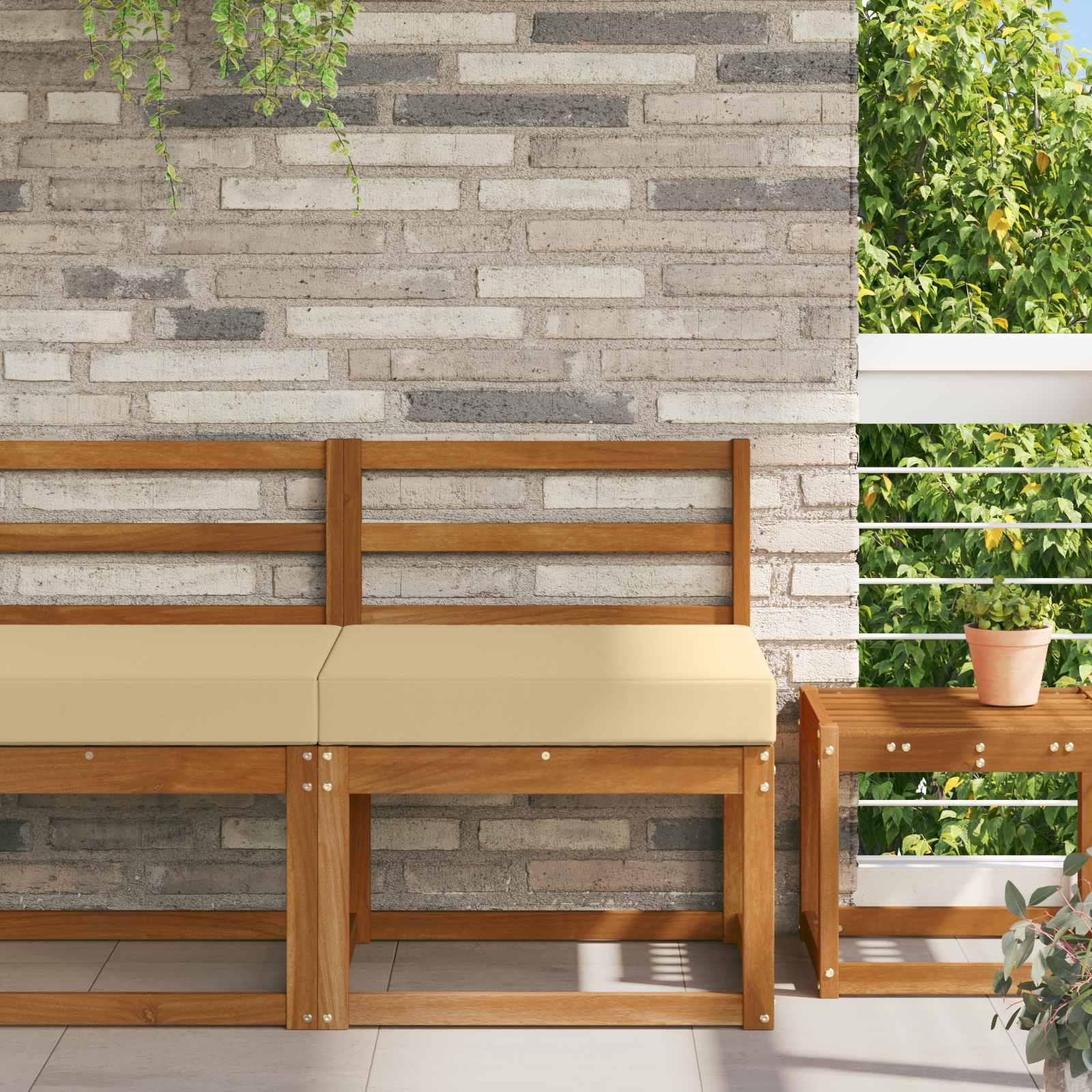 Udendørs Sofa Pude Beige 60 x 60 x 8 cm Polyester