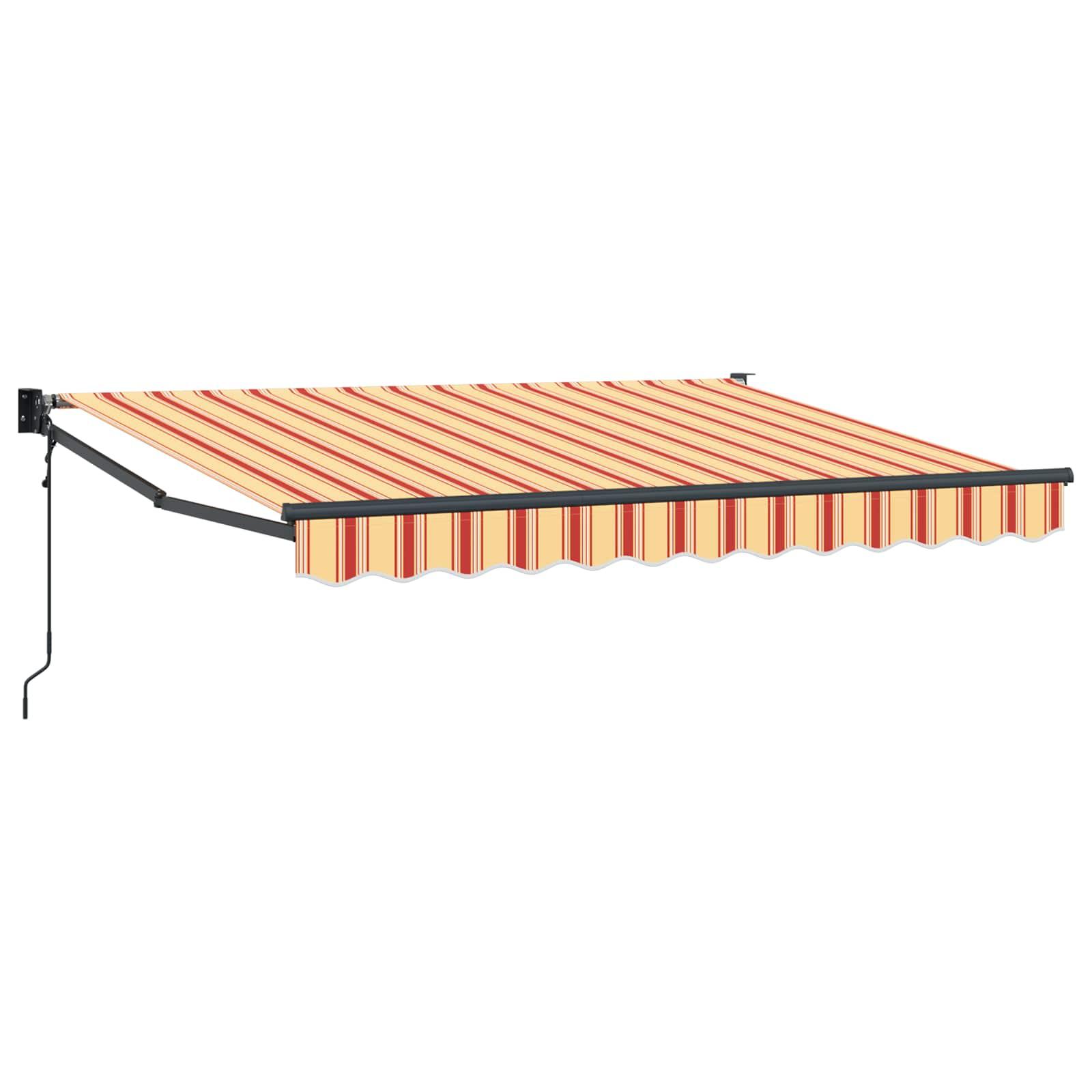 Udtrækkelig markise 3,5 × 2 m - gul/orange/hvid, polyester og metal