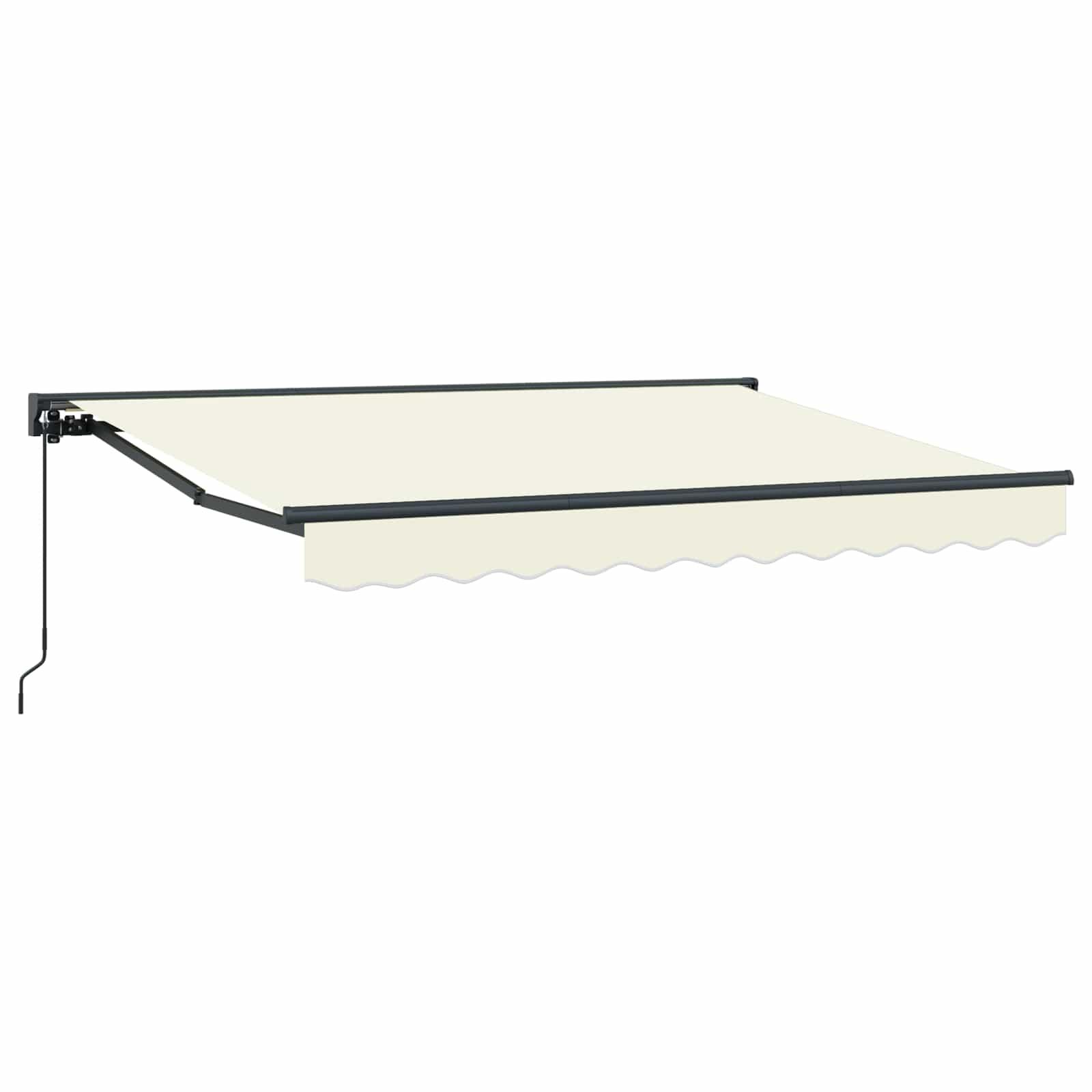 Udtrækkelig Markise Blå Og Hvid 350X200 Cm Stof - Creme (anthracitramme) / 2,5 x 2 m / Manuel