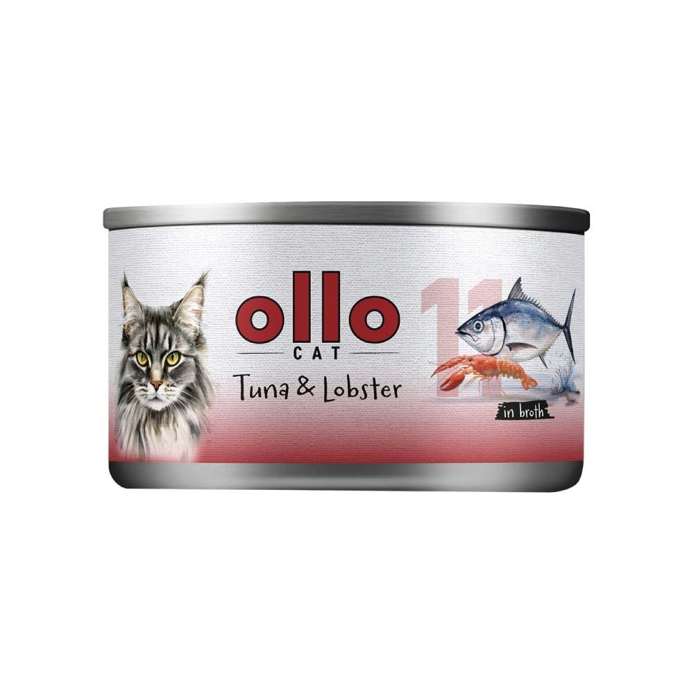 OLLO Cat nr. 11 - Tun & Hummer i bouillon, vådfoder til kat - 70 g