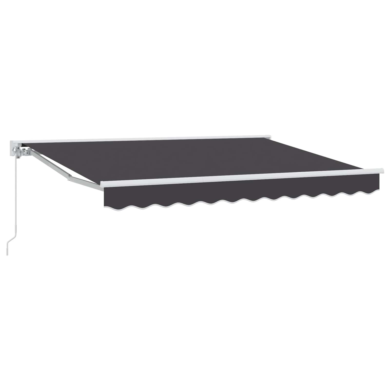 Udtrækkelig Markise Blå Og Hvid 350X200 Cm Stof - Antracitgrå (hvid ramme) / 3,5 x 2,5 m / Manuel