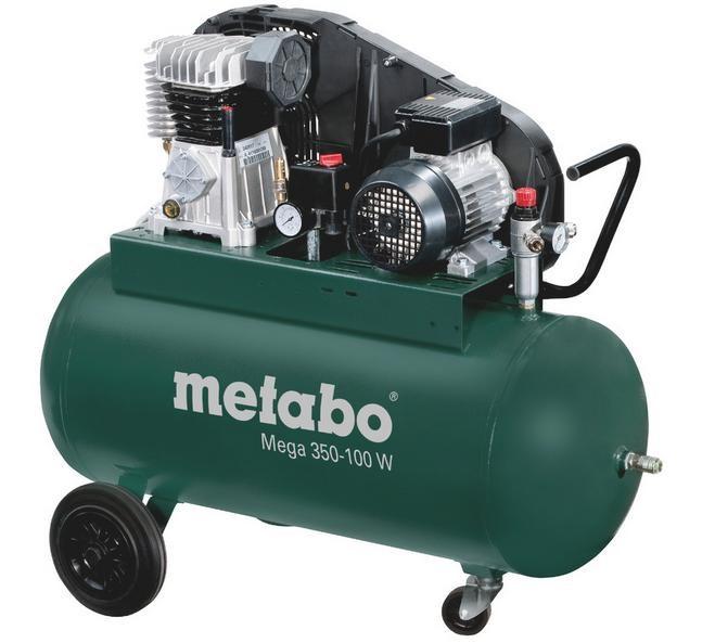 Metabo Mega 350-100 W kompressor – 230 V, 90 l, 10 bar, 250 l/min, oliesmurt