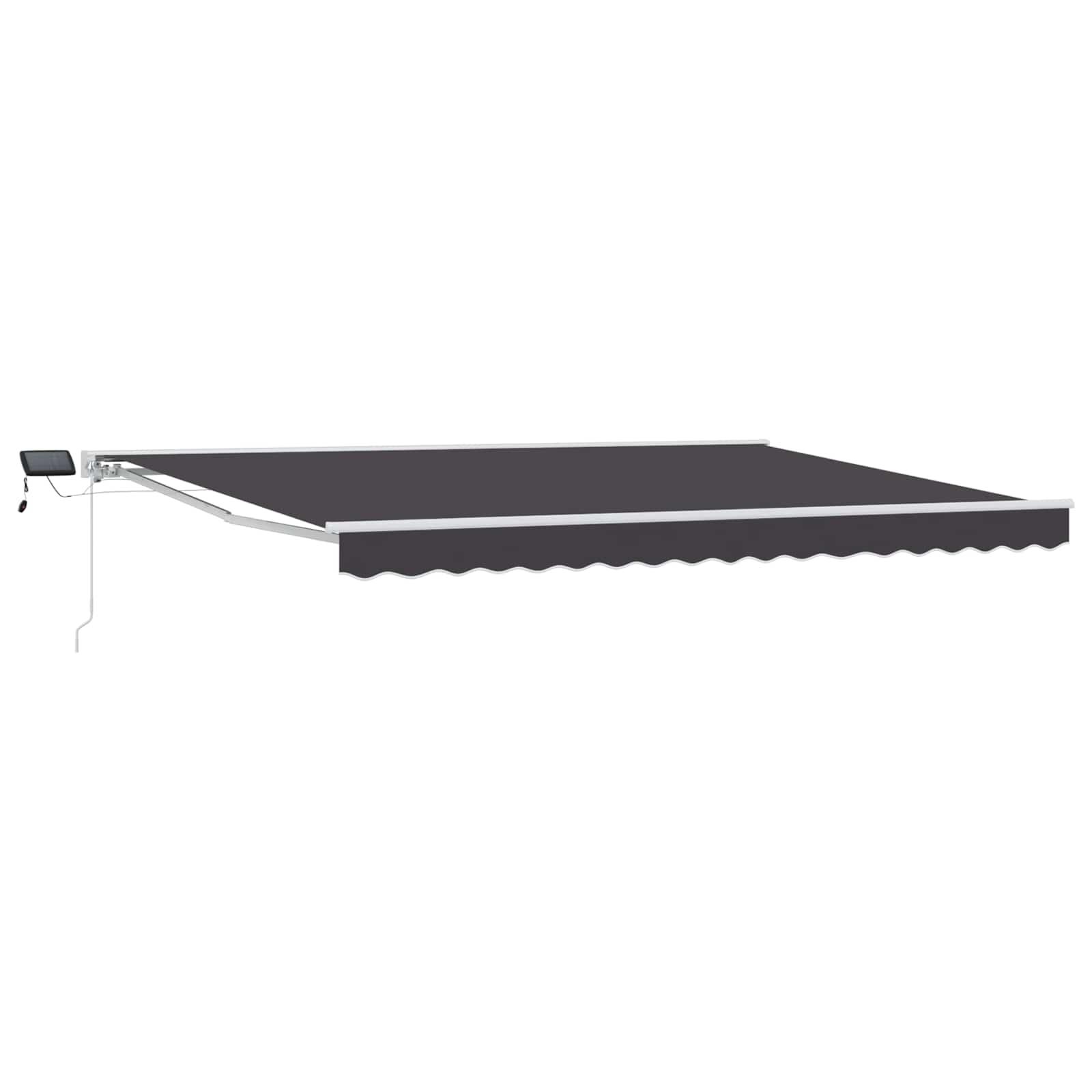 Manuel markise-ramme med LED-lys Antracit 4,5 × 3,5 m