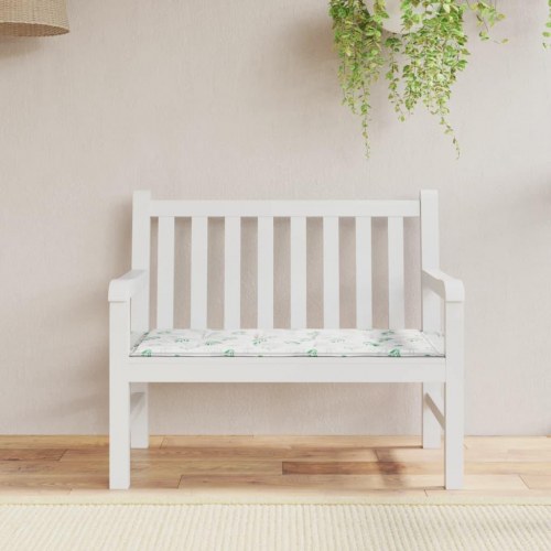 Hynde til havebænk 120×50×3 cm - oxfordstof med bladmønster