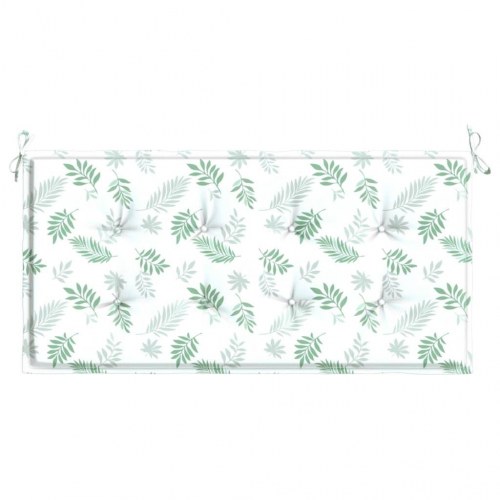 Hynde til havebænk 120×50×3 cm - oxfordstof med bladmønster