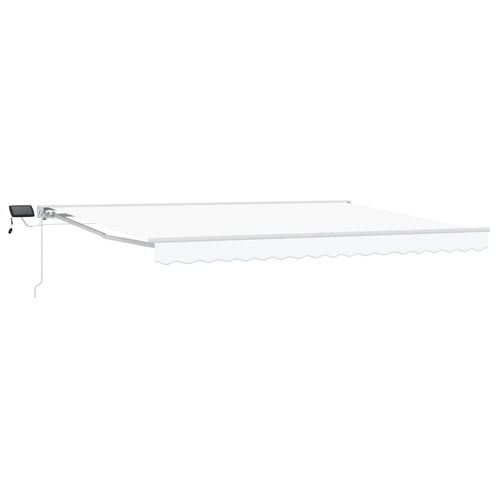 Manuel markise-ramme med LED-lys Hvid 4 × 3,5 m