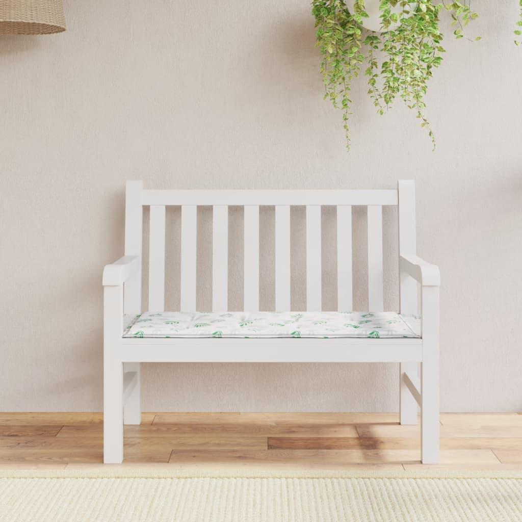 Hynde til havebænk 100x50x3 cm oxfordstof bladmønster