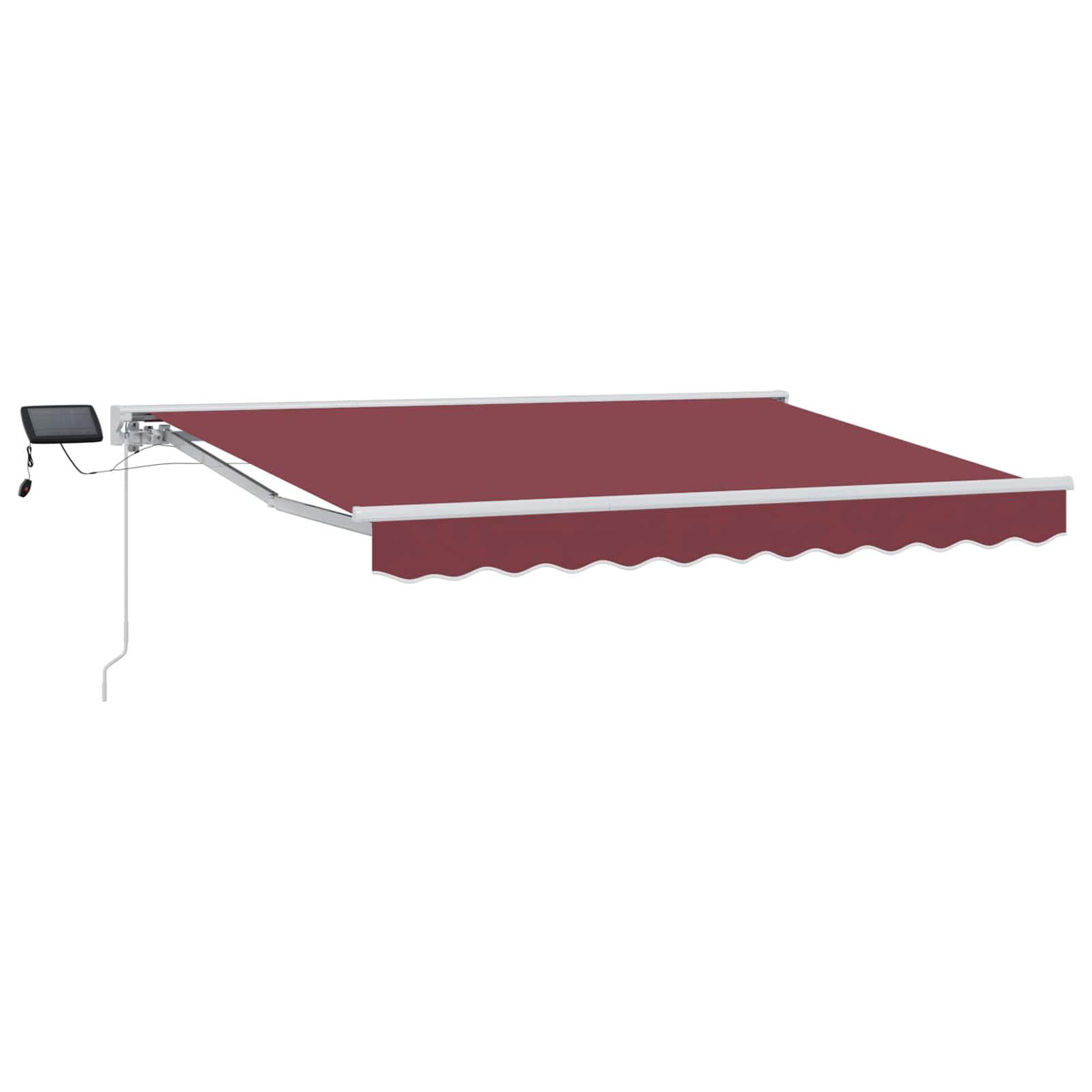 Manuel markise-ramme med LED-lys Bordeaux 3 x 2,5 m
