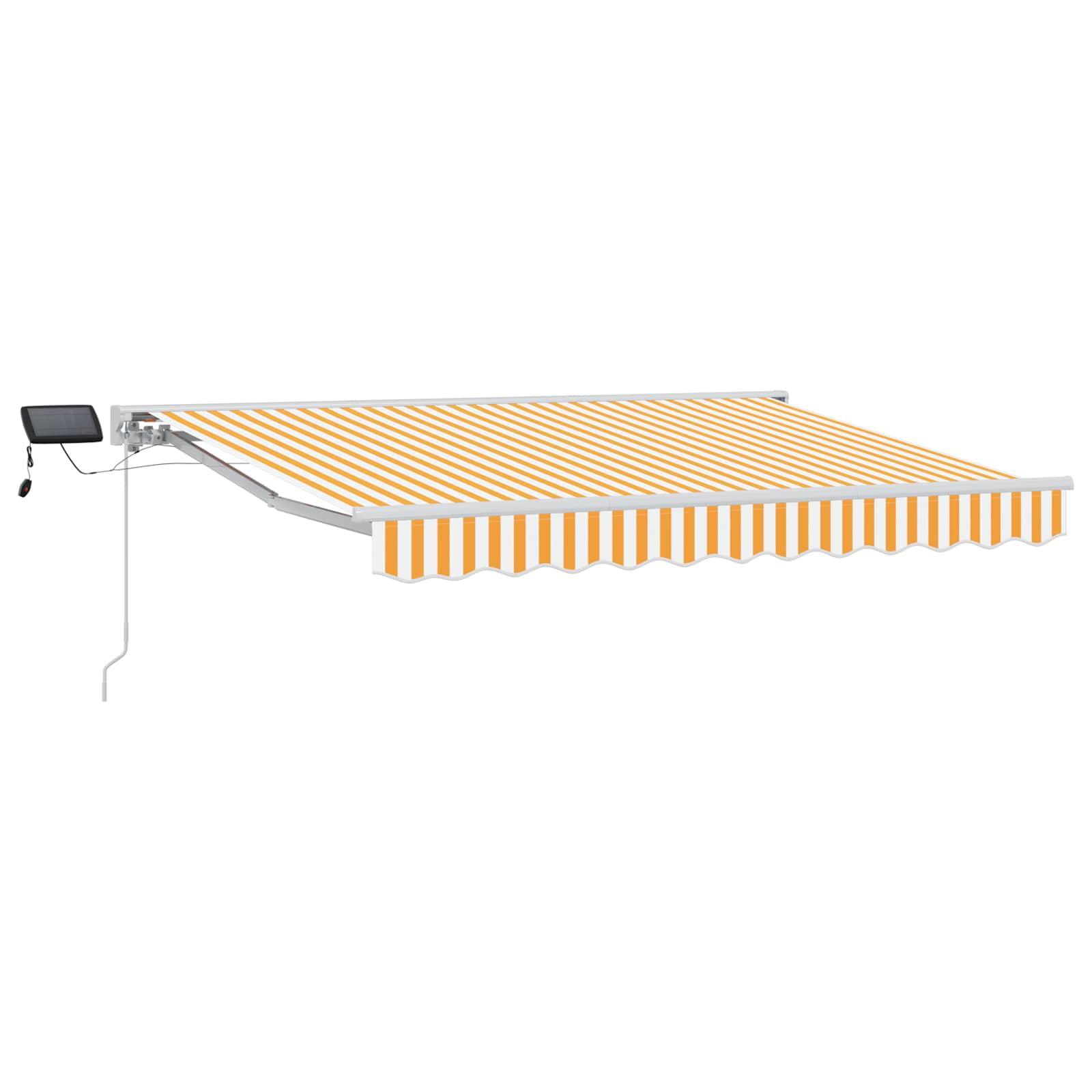 Manuel markise-ramme med LED-lys Gul og Hvid 3 x 2,5 m