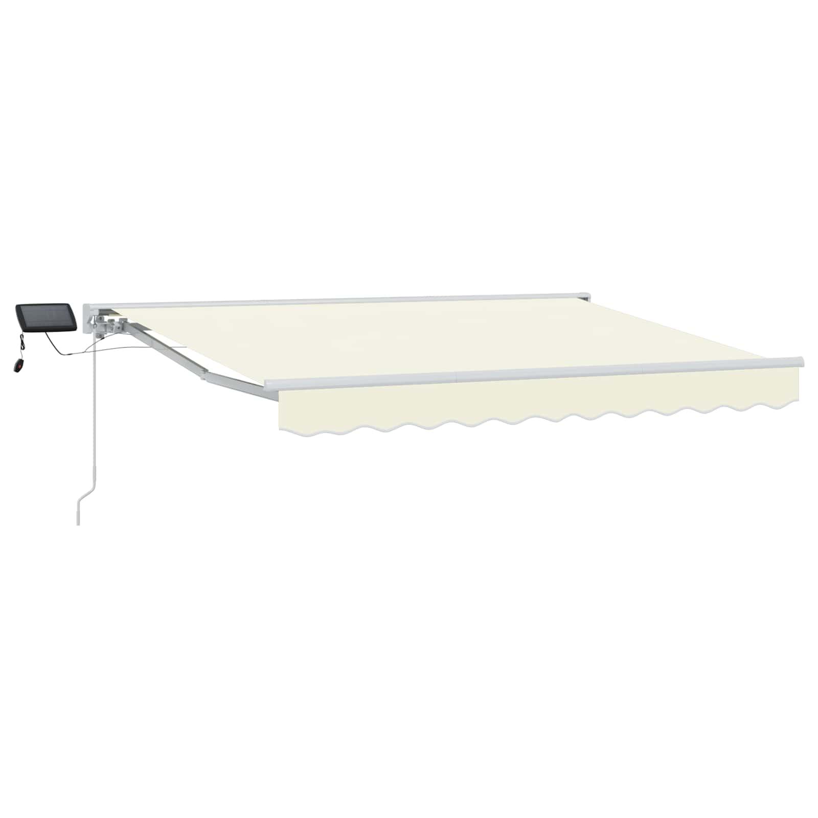 Manuel markise-ramme med LED-lys Creme 3 x 2,5 m