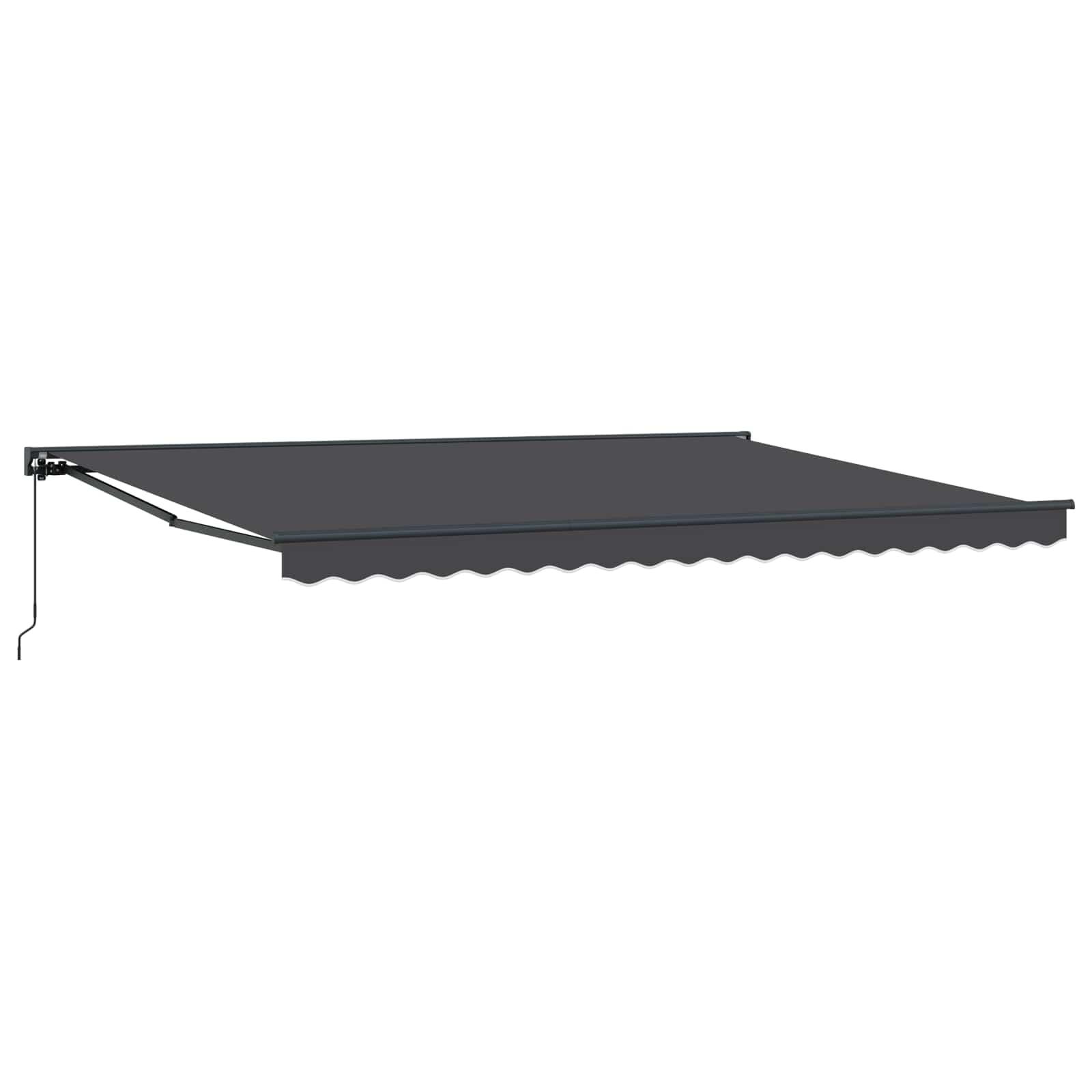 Udtrækkelig Markise Blå Og Hvid 350X200 Cm Stof - Anthracit (anthracitramme) / 5 × 3,5 m / Manuel