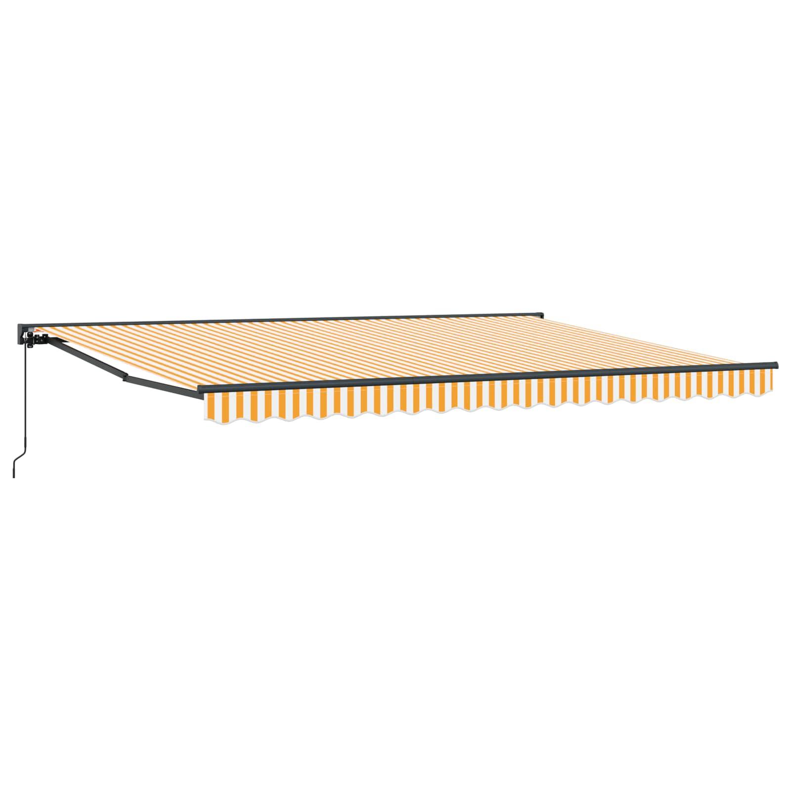Udtrækkelig Markise Blå Og Hvid 350X200 Cm Stof - Gul og hvid (anthracitramme) / 4,5 × 3,5 m / Manuel