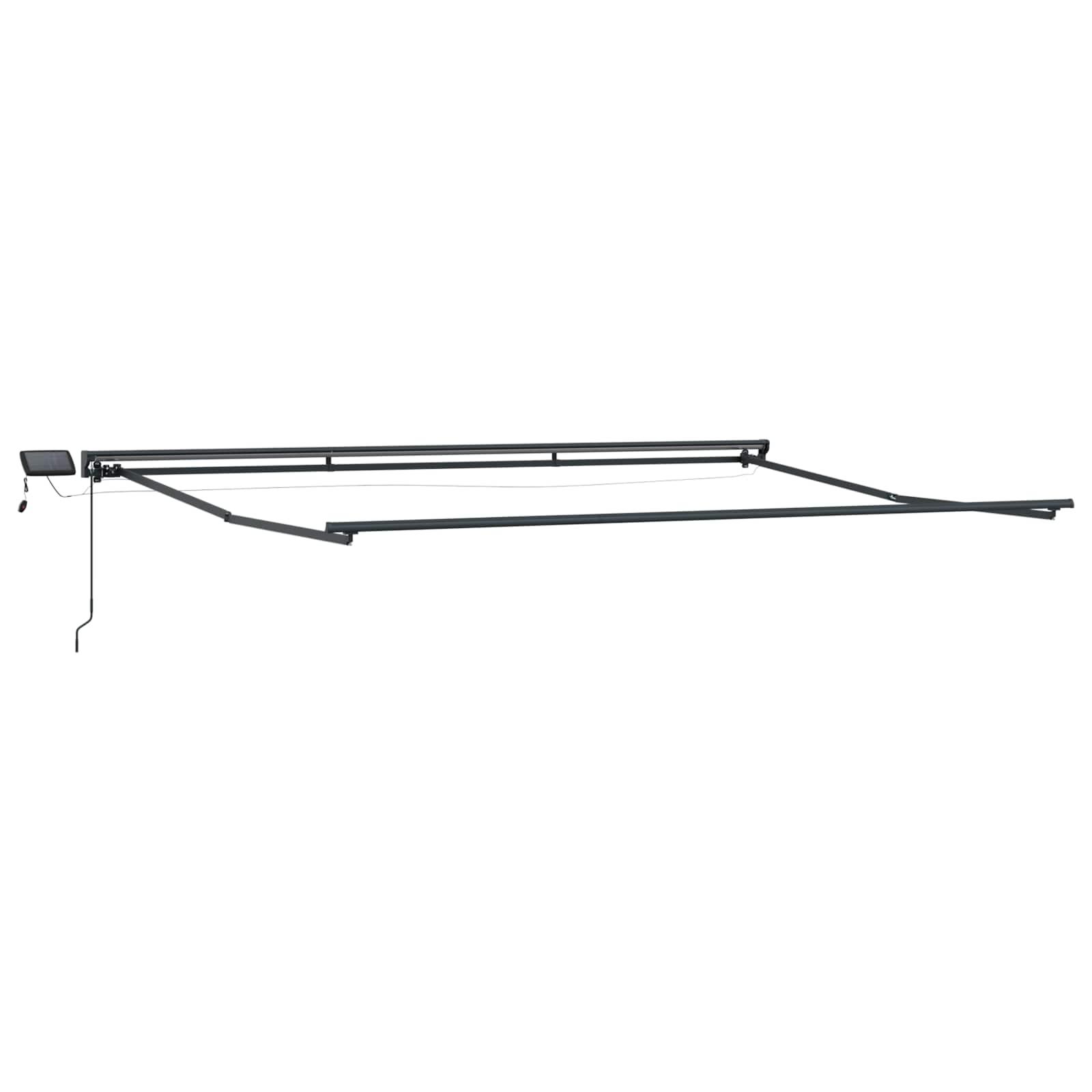 Manuel markise-ramme med LED-lys Antracit 4 × 3,5 m Aluminium