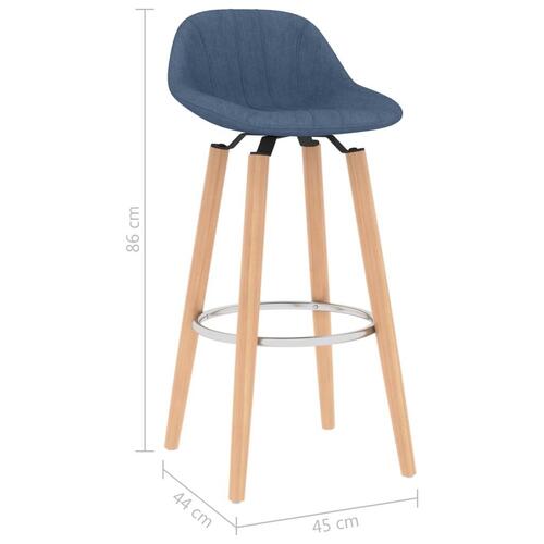 Barstole 2 stk. stof blå