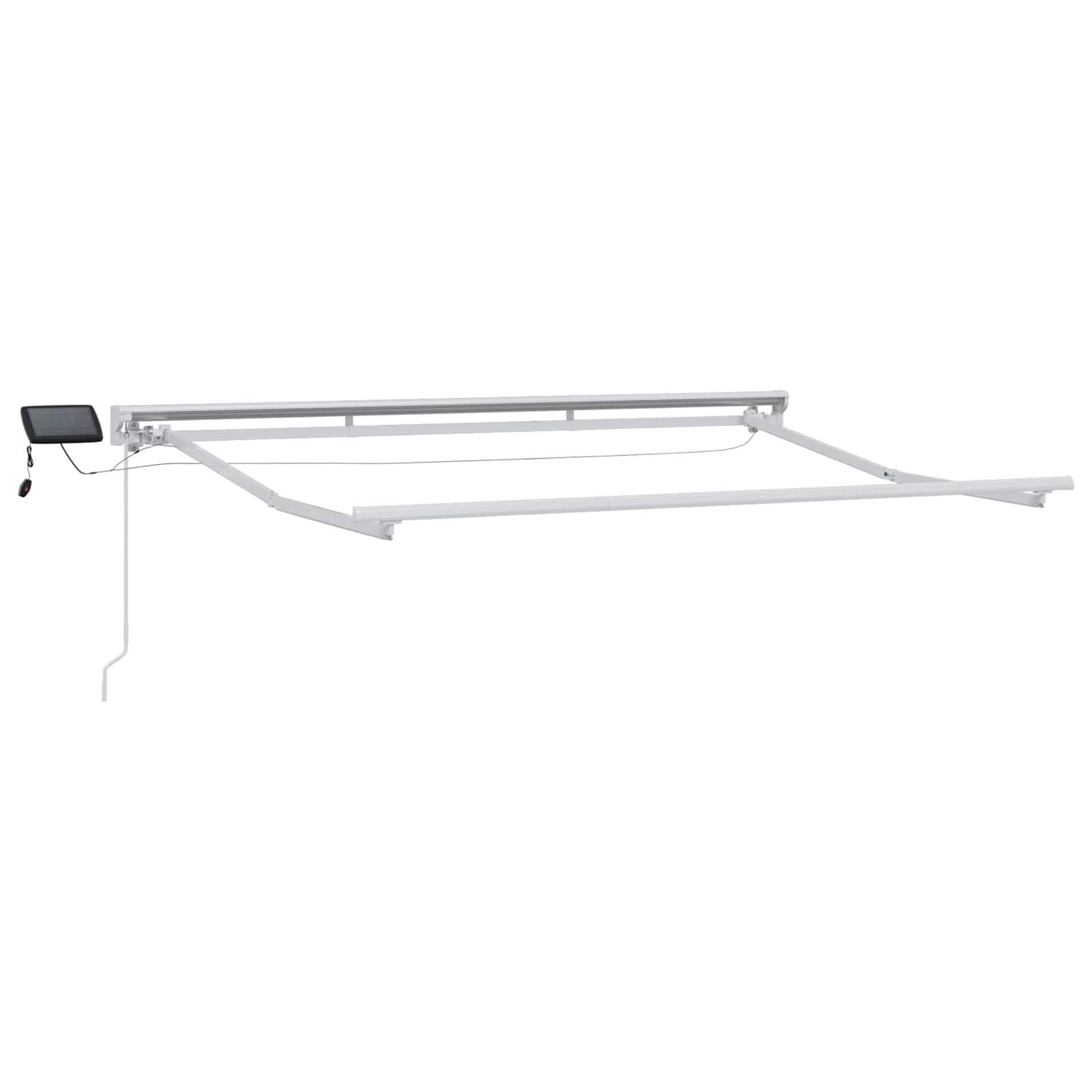 Manuel markise-ramme med LED-lys Hvid 3,5 x 2 m Aluminium