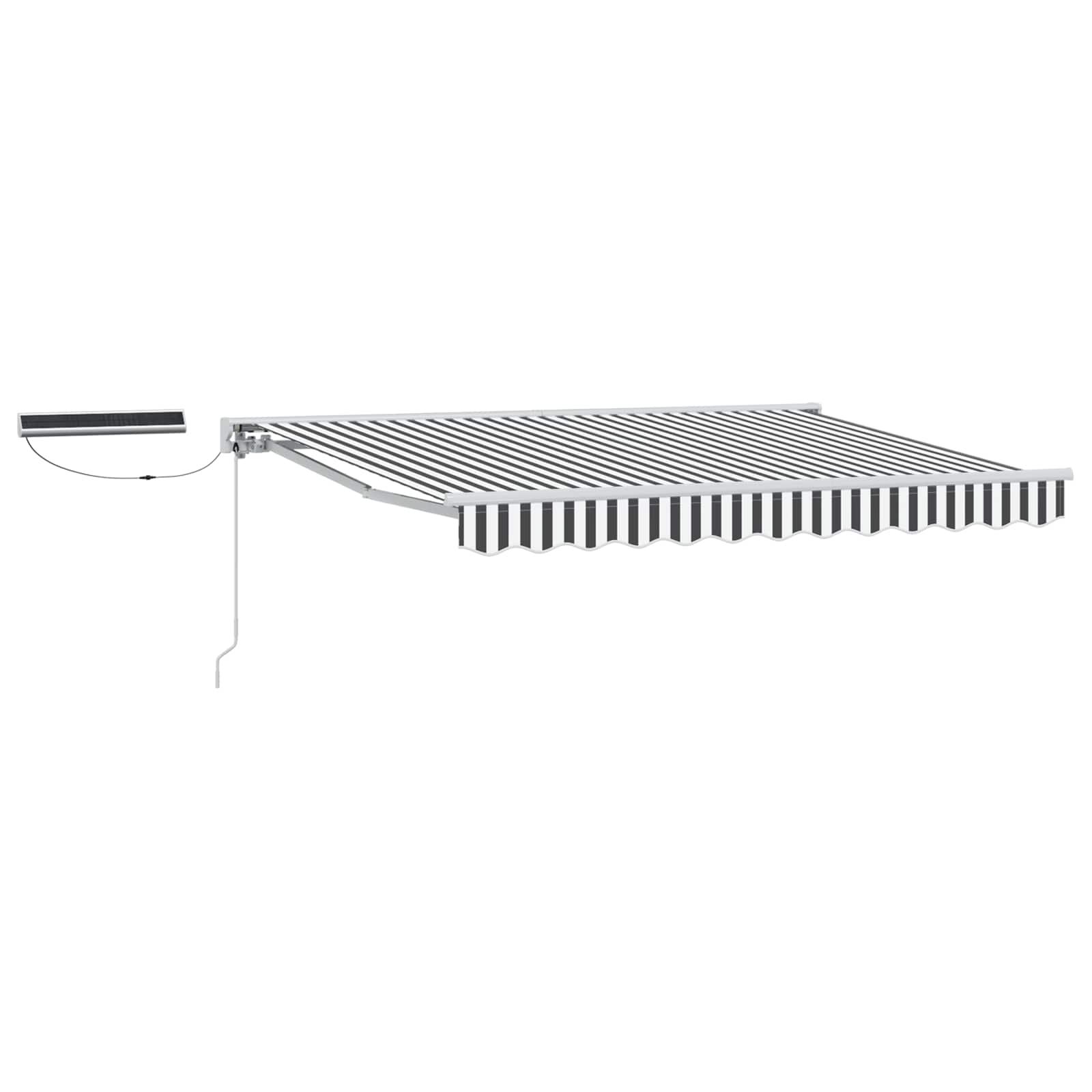 Elektrisk udtrækkelig markise - anthracit/hvid, 3,5 × 2 m