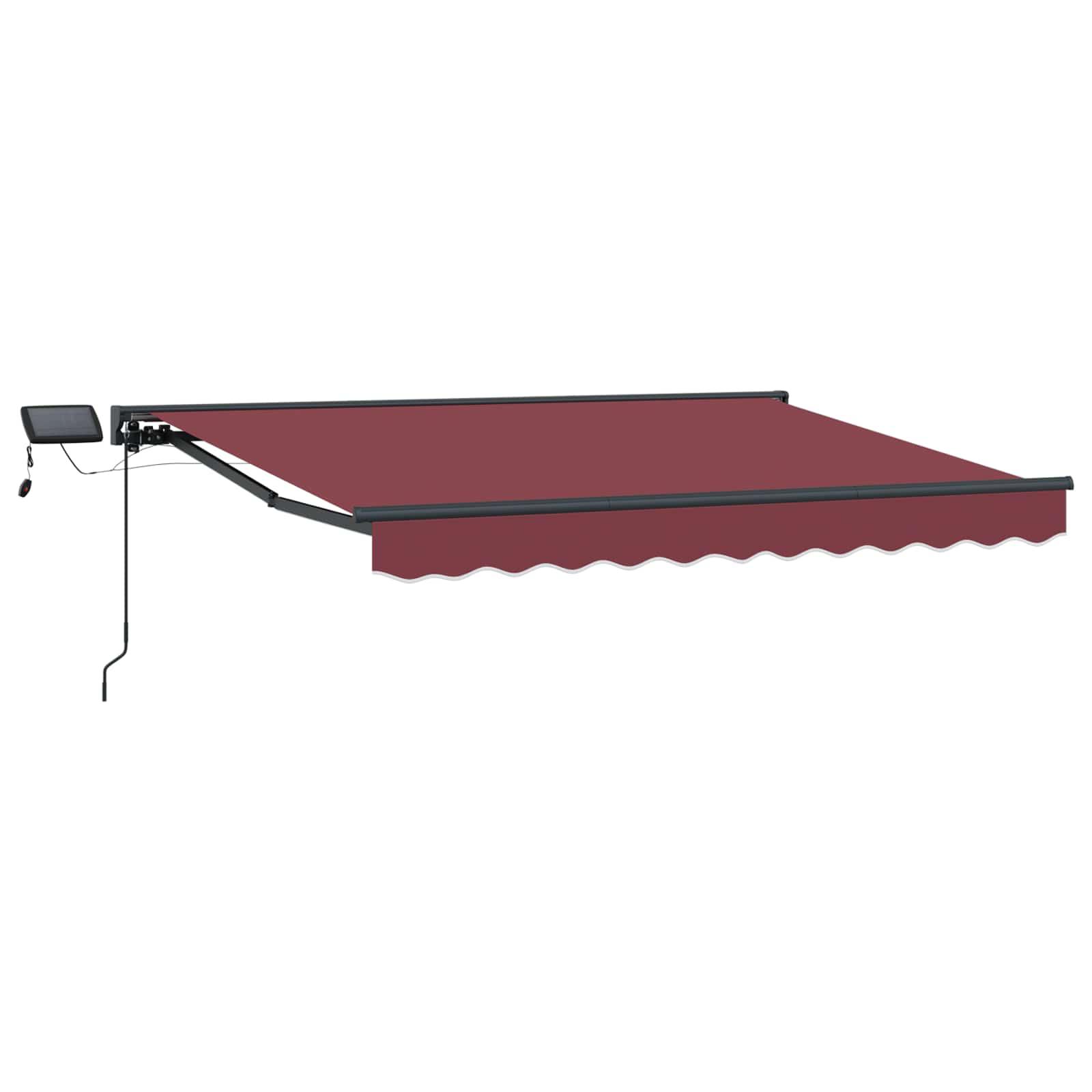 Manuel markise-ramme med LED-lys Bordeaux 3,5 x 2,5 m