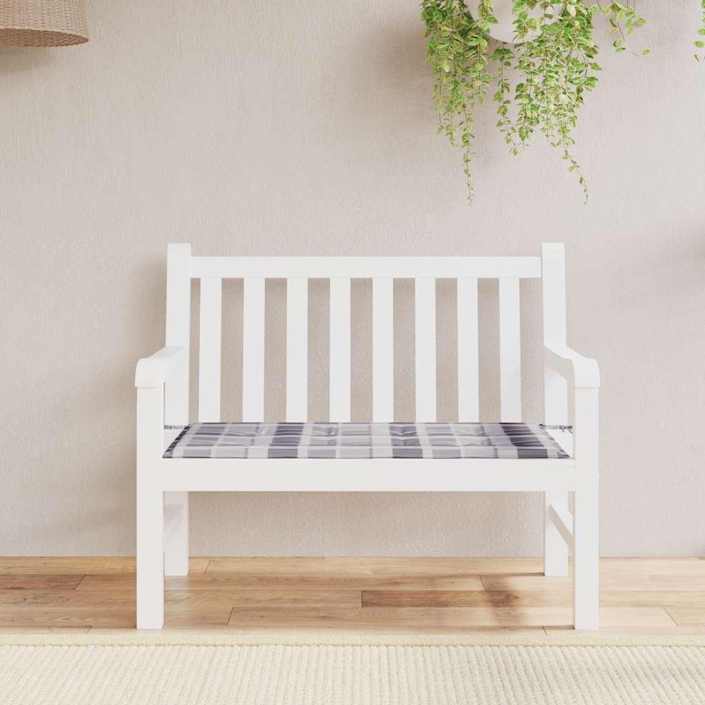 Hynde til havebænk 100x50x3 cm oxfordstof ternet grå