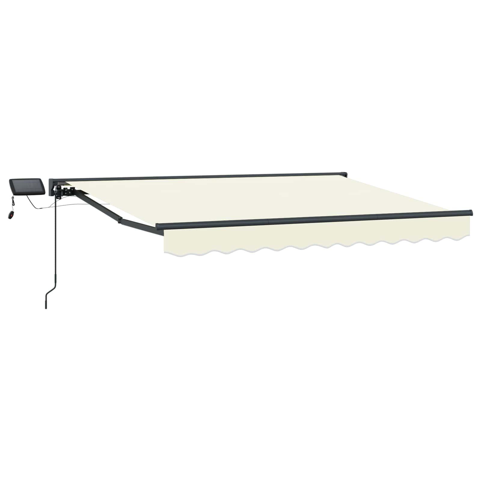 Manuel markise-ramme med LED-lys Creme 3,5 x 2,5 m