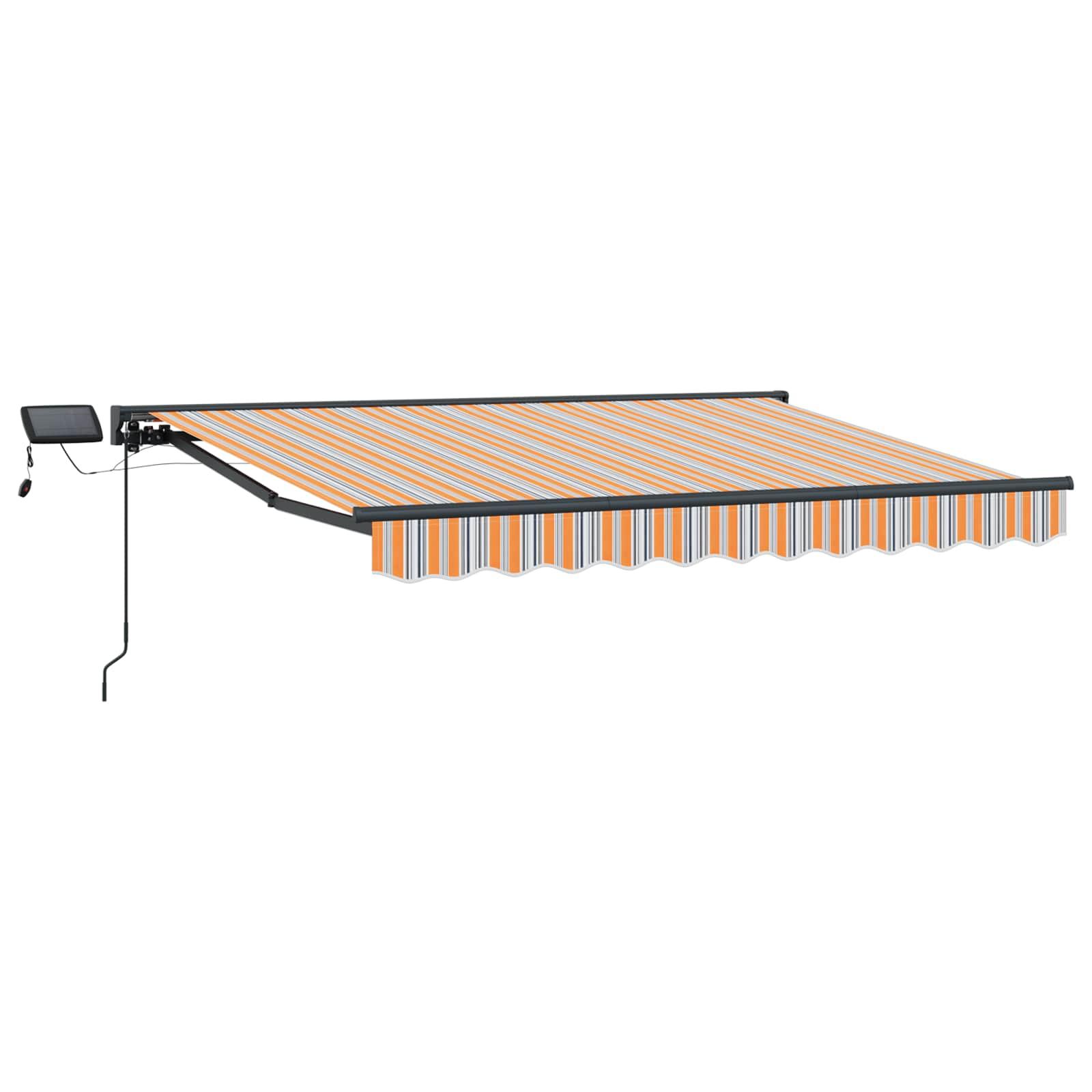 Manuel markise-ramme med LED-lys Blå og Orange 3 x 2,5 m